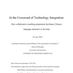 At the Crossroad of Technology Integration: How collaborative teaching preparation facilitates Chinese language educators to develop 