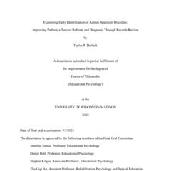 Examining Early Identification of Autism Spectrum Disorders: Improving Pathways Toward Referral and Diagnosis Through Records Review