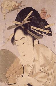 The Courtesan Somenosuke of the Matsuba Establishment, from the series Beautiful Women for the Five Seasonal Festivals