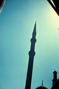 Minaret in Turkish Style on Mosque in Cairo