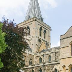 Rochester Cathedral exterior central tower from the southeast