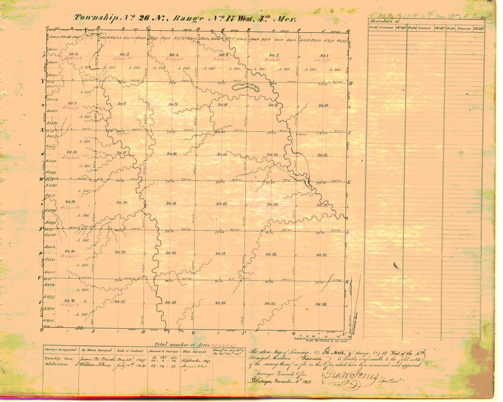 [Public Land Survey System map: Wisconsin Township 26 North, Range 17 West]