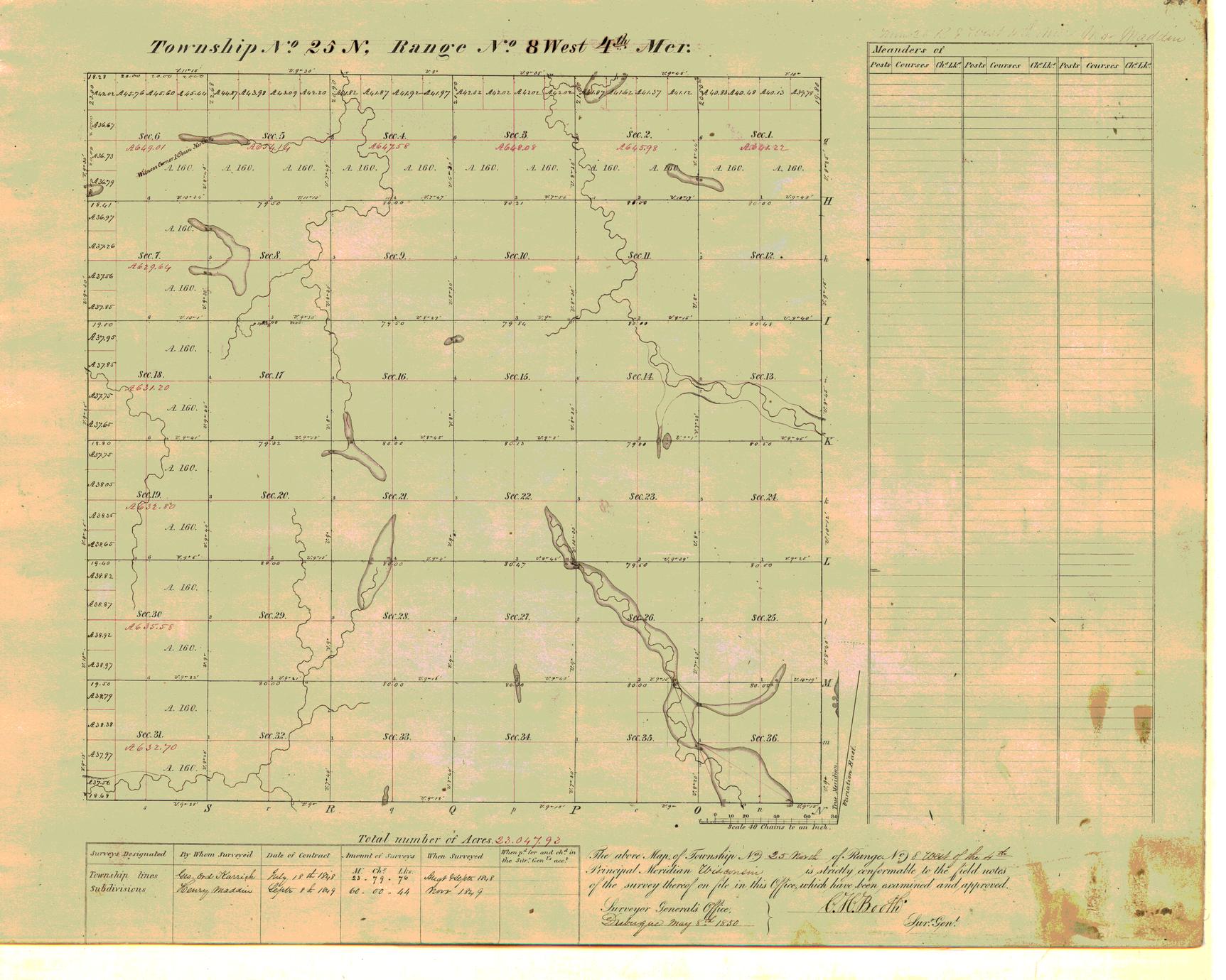 [Public Land Survey System map: Wisconsin Township 25 North, Range 08 West]
