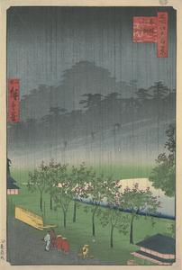 Evening Rain at the Paulownia Plantation at Akasaka, alternate no. 48 from the series One-hundred Views of Famous Places in Edo
