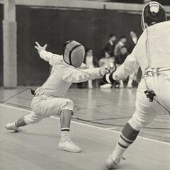 Competition fencing match