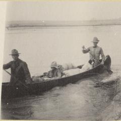Christmas canoe trip, AL with brother Frederic (Fritz) and son Starker, December 25, 1921