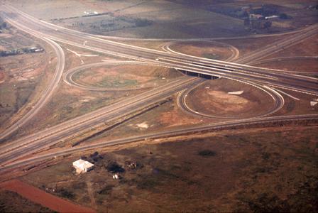 Aerial View of Clover Leaf Highway Construction near Johannesburg