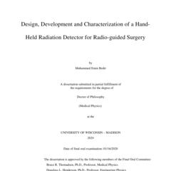Design, Development and Characterization of a Hand-Held Radiation Detector for Radio-guided Surgery.