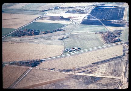 Aerial view of an agricultural landscape