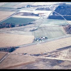 Aerial view of an agricultural landscape