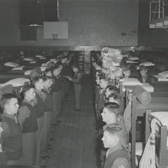 Air Corps trainees at inspection