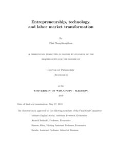 Entrepreneurship, technology, and labor market transformation