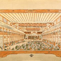 View of a New Comic Performance at a Theater, no. 8 from the series Eight Famous Places in Edo