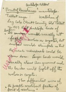 Aldo Leopold papers : 9/25/10-4 : Species and Subjects