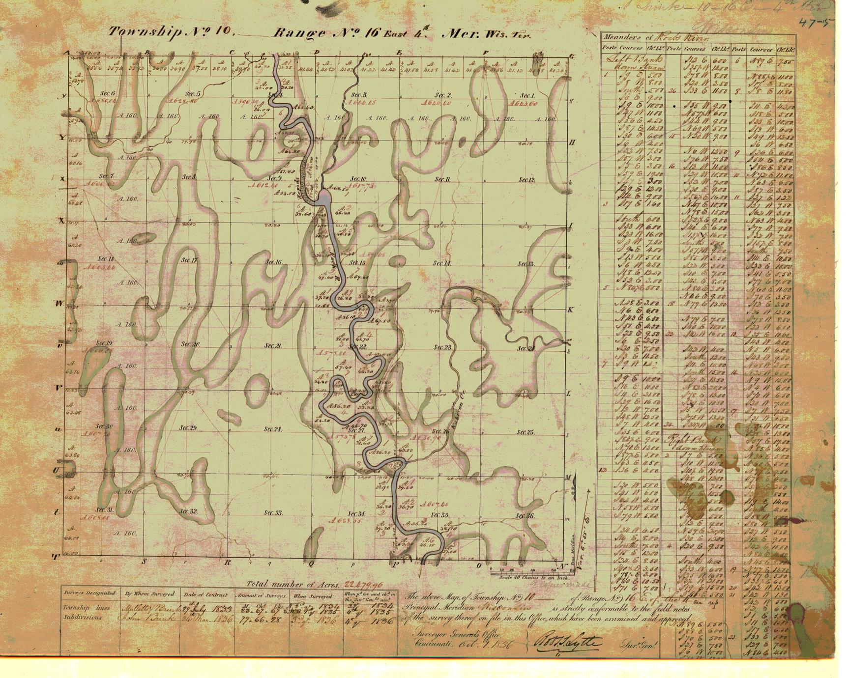 [Public Land Survey System map: Wisconsin Township 10 North, Range 16 East]