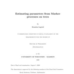 Estimating parameters from Markov processes on trees