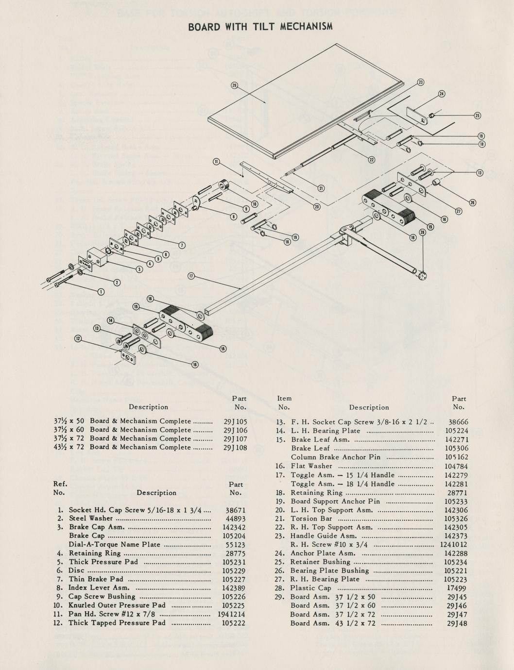 Assembly instructions and parts list Hamilton drafting tables Full