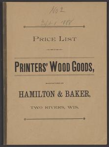 Price list of printers' wood goods manufactured by Hamilton & Baker [No. 2]