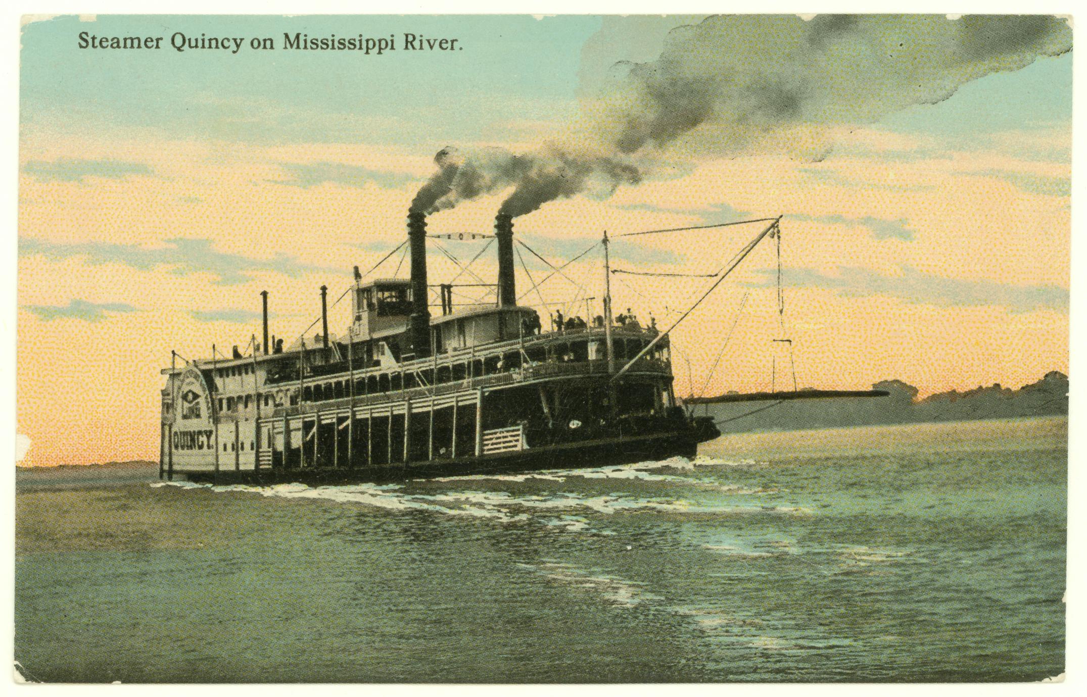 ‎Steamer Quincy on Mississippi River UWDC UWMadison Libraries
