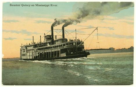 Steamer Quincy on Mississippi River
