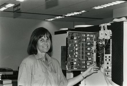 Mary Vernon working on a computer