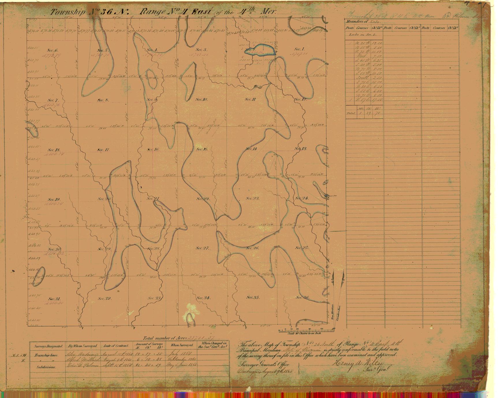 [Public Land Survey System map: Wisconsin Township 36 North, Range 04 East]