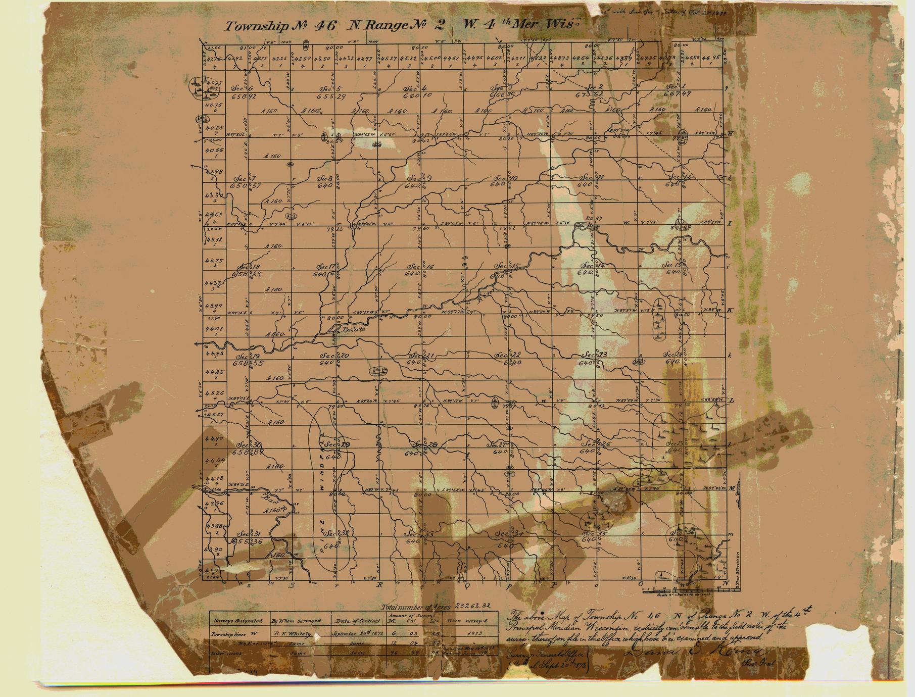 [Public Land Survey System map: Wisconsin Township 46 North, Range 02 West]