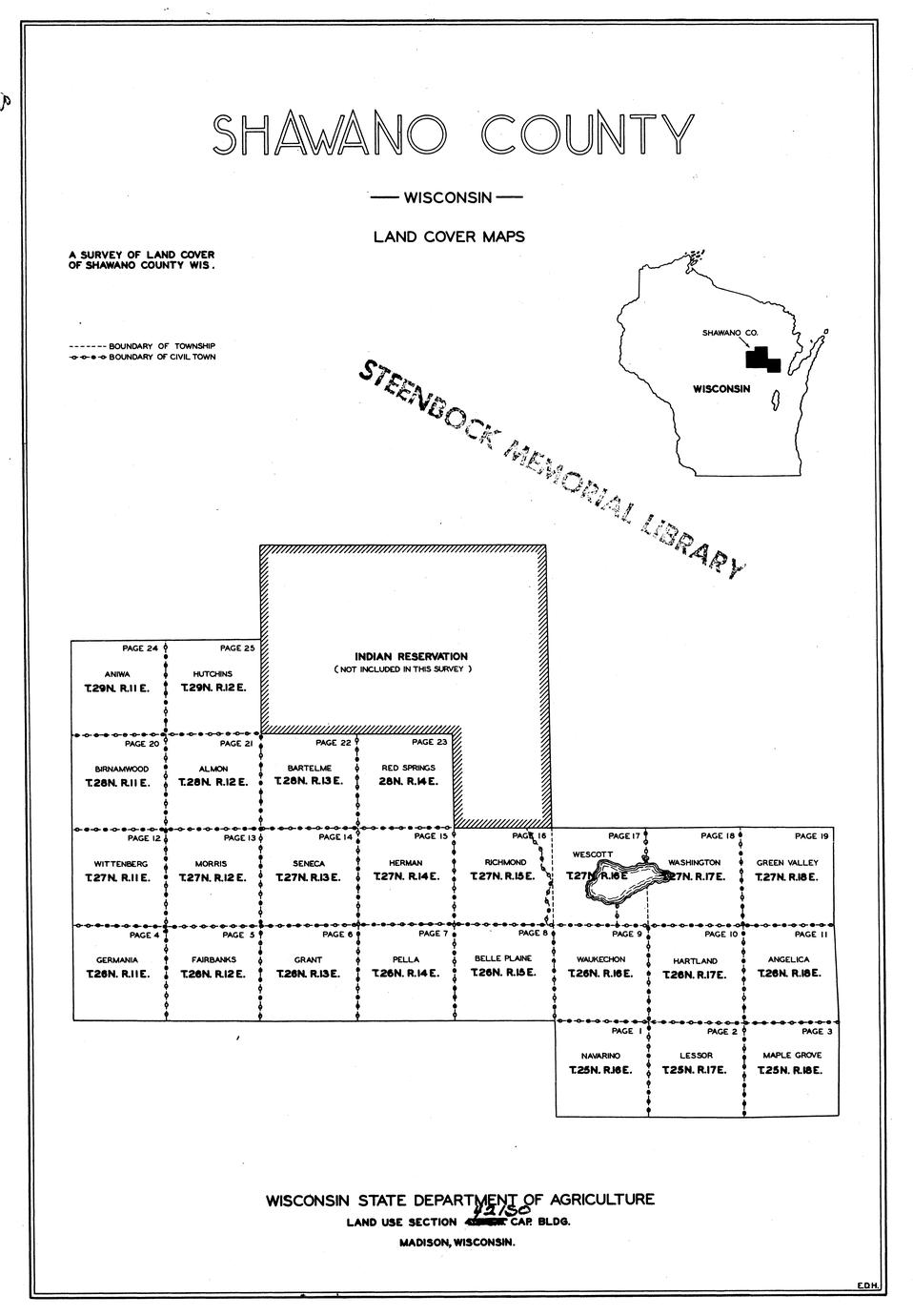 ‎shawano County Wisconsin Land Cover Maps Uwdc Uw Madison Libraries