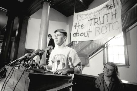 ROTC Sit-In Press Conference, Donna Shalala's Office, April 1990