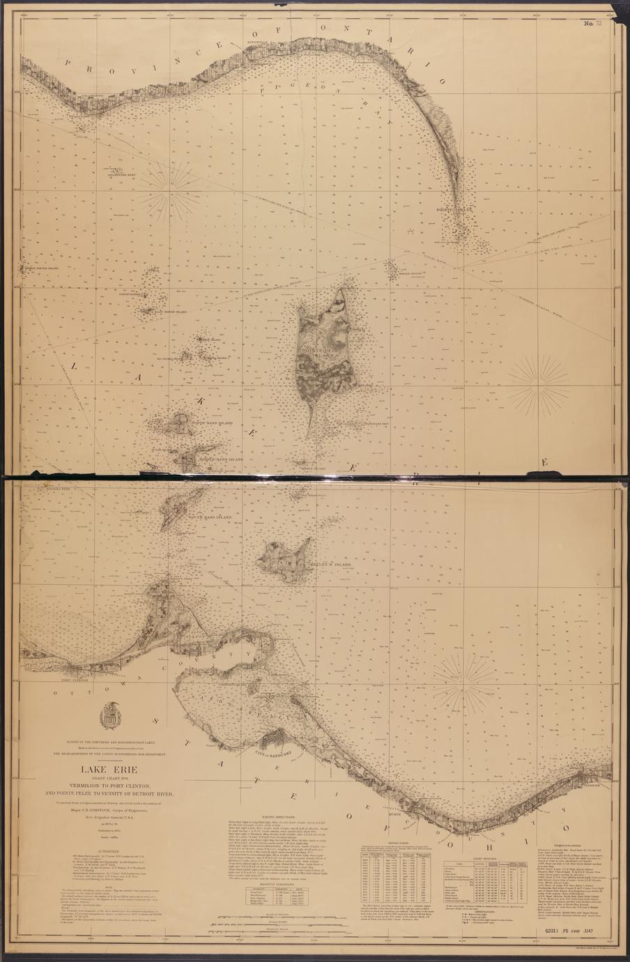 Lake Erie coast chart no. 6. Vermillion to Port Clinton, and Pointe Pelée to vicinity of Detroit River