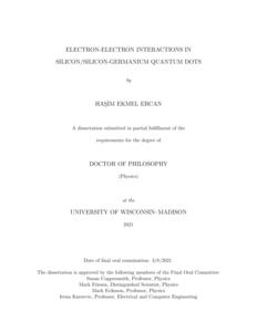ELECTRON-ELECTRON INTERACTIONS IN SILICON/SILICON-GERMANIUM QUANTUM DOTS