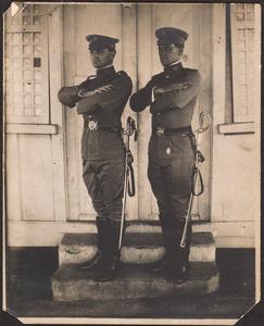 Lieuts. Chas. W. Scheule and E. Murray Bruner, Philippines Constabulary at Officers' Quarters, Constabulary School, Manila