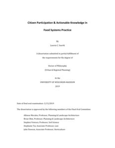 Citizen Participation & Actionable Knowledge in Food Systems Practice