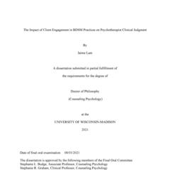 The Impact of Client Engagement in BDSM Practices on Psychotherapist Clinical Judgment