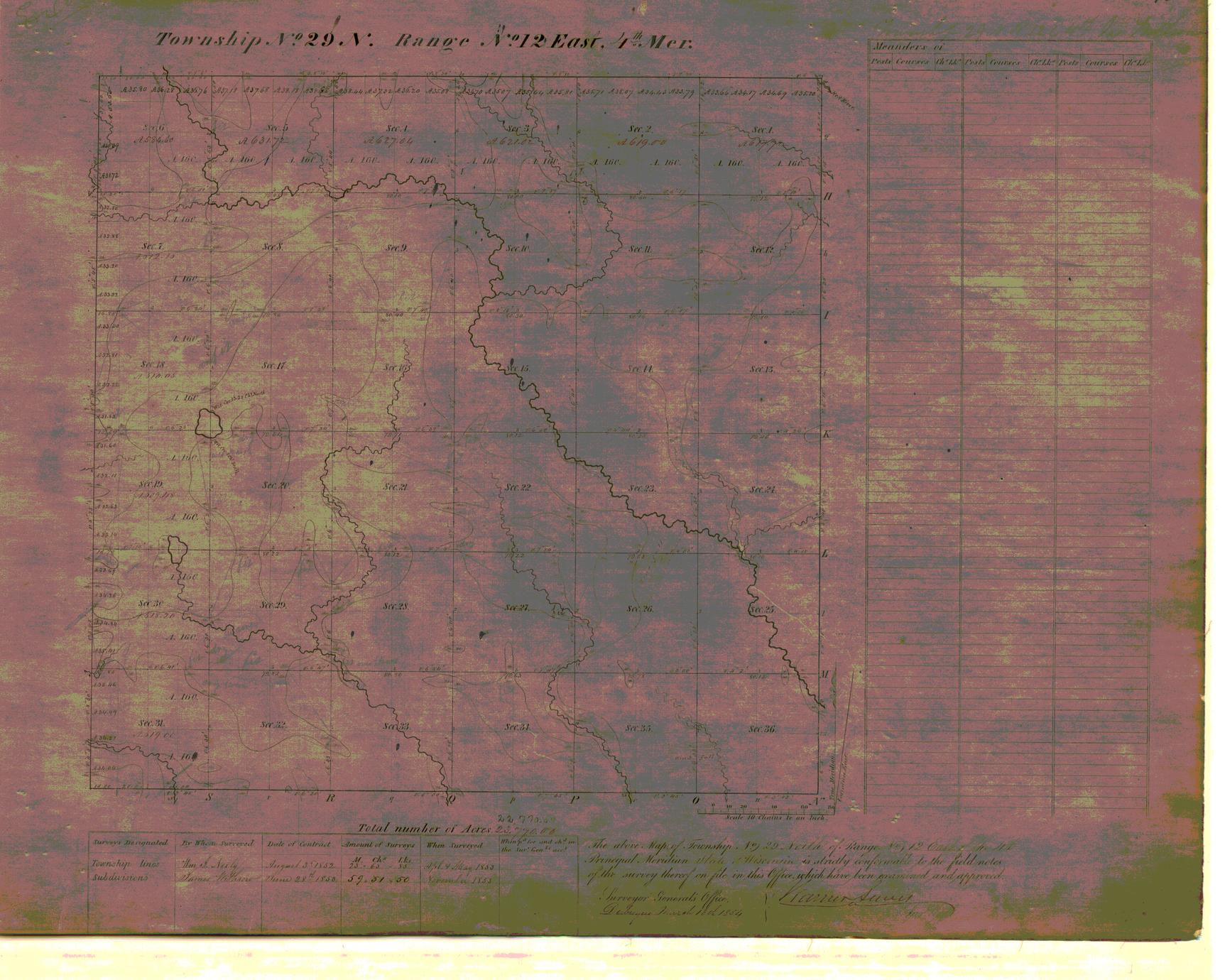 [Public Land Survey System map: Wisconsin Township 29 North, Range 12 East]