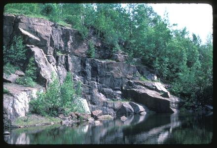 Rock cliff with water below, northern Wisconsin