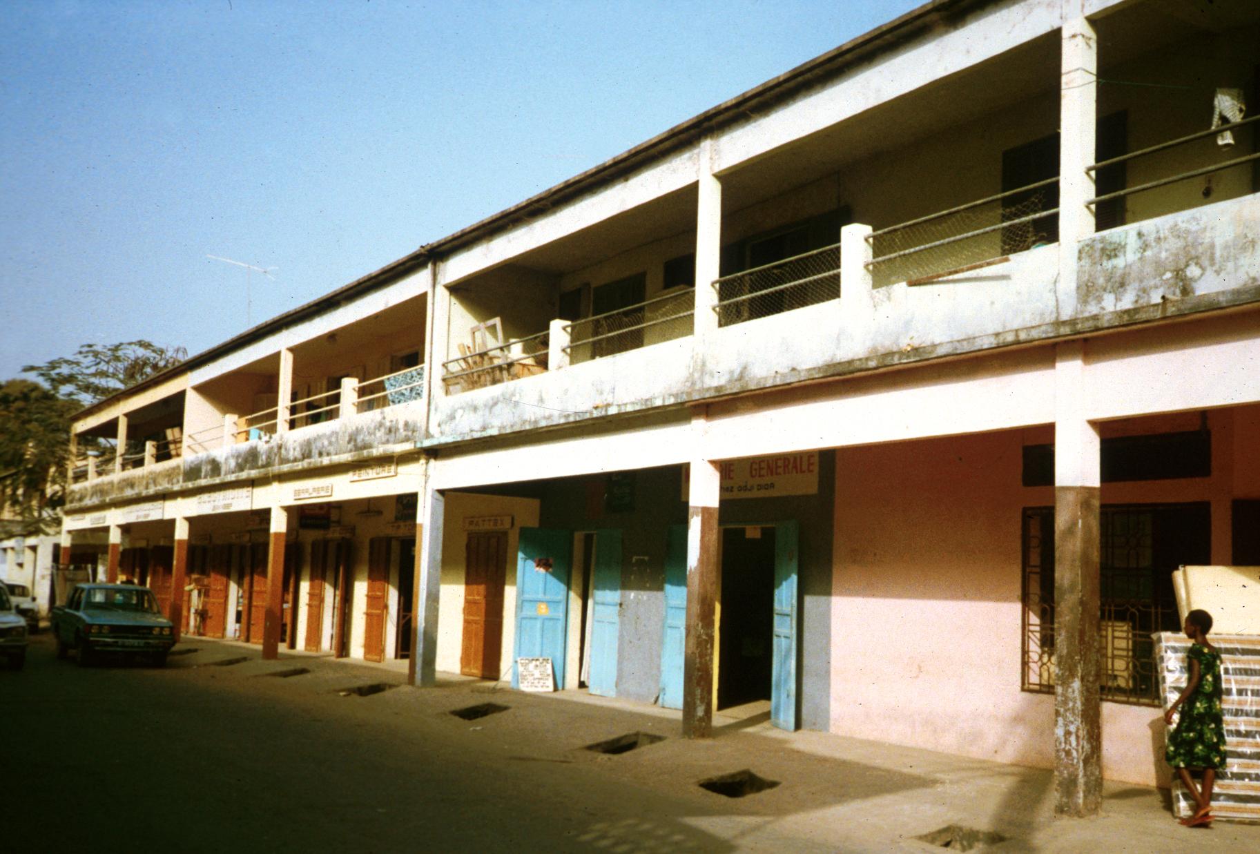 Storefronts Lining a Main Street in Ziguinchor, the Capital of the Casamance Area