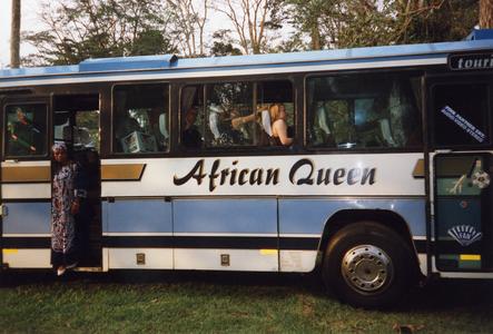 Group on tour bus