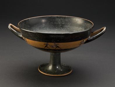 Wine Cup (Band Cup) with Two Fighting Hoplites and Sphinxes