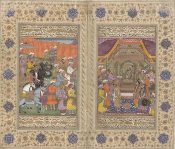 The Court of Aurangzeb, from a manuscript of the Alamgir-nama