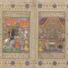 The Court of Aurangzeb, from a manuscript of the Alamgir-nama