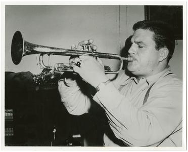 Dick Ruedebusch with trumpet