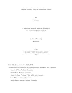 Essays on Monetary Policy and International Finance