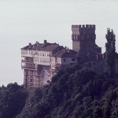 View of the Stavronikita Monastery