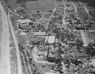 Aerial view of Hamilton Manufacturing Company plant on Roosevelt Street