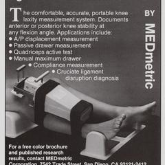 KT 1000 Knee Ligament Arthrometer advertisement