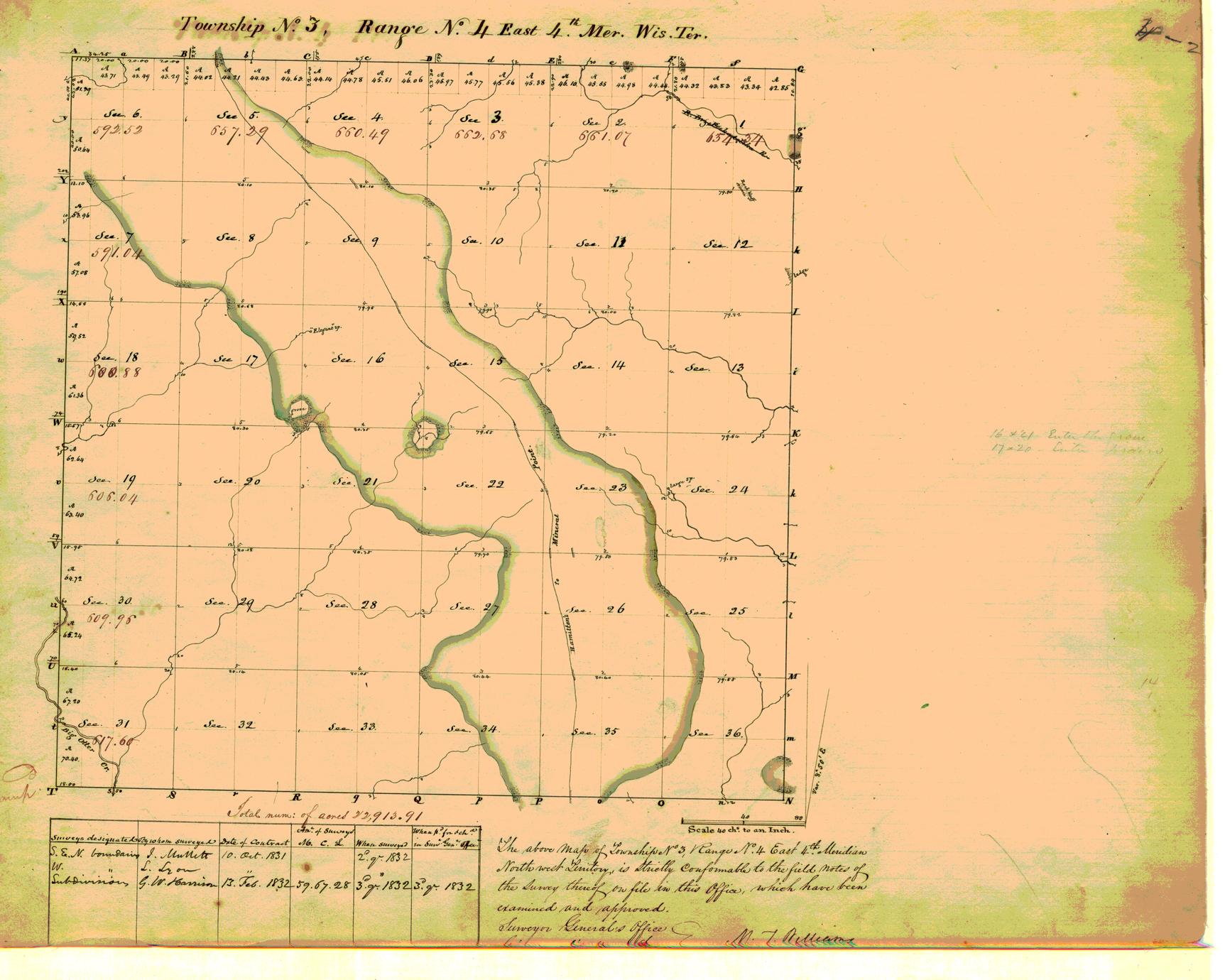 [Public Land Survey System map: Wisconsin Township 03 North, Range 04 East]