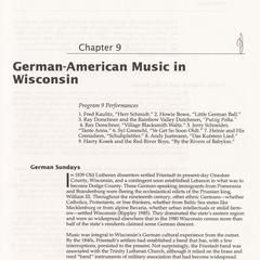 German-American music in Wisconsin