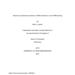 Influence of spliceosome proteins on RNA interactions in pre-mRNA splicing