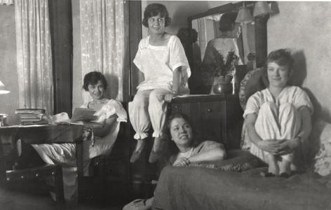 Female students in dorm room
